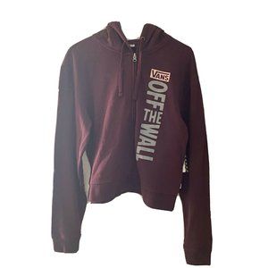 Vans Zip Up Hoodie Sidewall Stamp Maroon Burgundy Women's XS New Sweatshirt